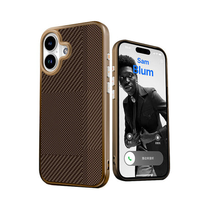 Apple iPhone 16 Kılıf M-safe Şarj Özellikli Karbon Fiber Desenli Mutural Montage Kapak - Görsel 4