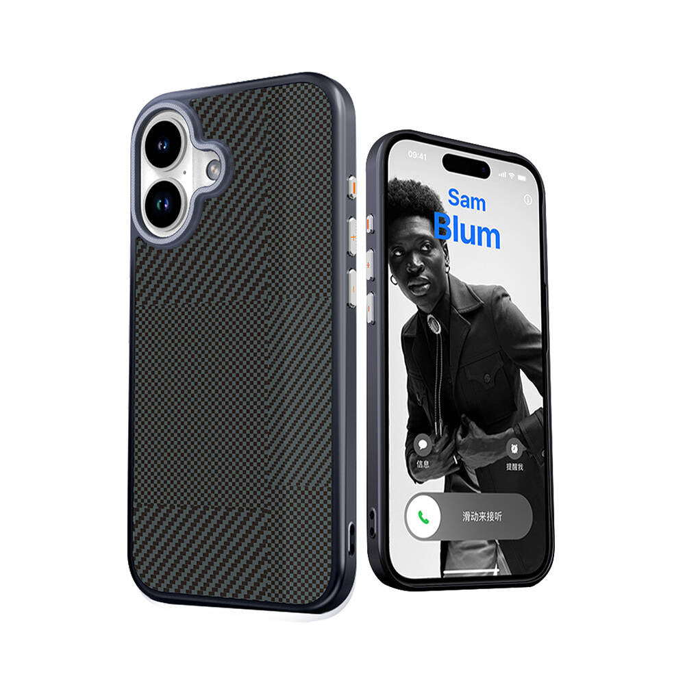 Apple iPhone 16 Kılıf M-safe Şarj Özellikli Karbon Fiber Desenli Mutural Montage Kapak - Görsel 3