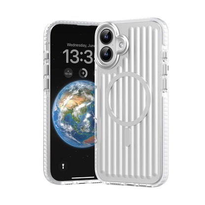 Apple iPhone 16 Kılıf M-safe Şarj Özellikli Oyuklu Tasarım Mutural Bumpy Clear Kapak - Görsel 5