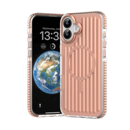 Apple iPhone 16 Kılıf M-safe Şarj Özellikli Oyuklu Tasarım Mutural Bumpy Clear Kapak - Görsel 3