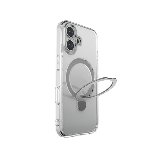 Apple iPhone 16 Kılıf M-safe Şarj Özellikli Raptic Air Stand Serisi Buzlu Transparan Tasarımlı Standlı Kapak