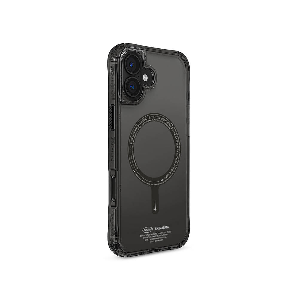 Apple iPhone 16 Kılıf M-safe Şarj Özellikli Şeffaf Airbag Tasarımlı Skinarma Saido Kapak - Görsel 5