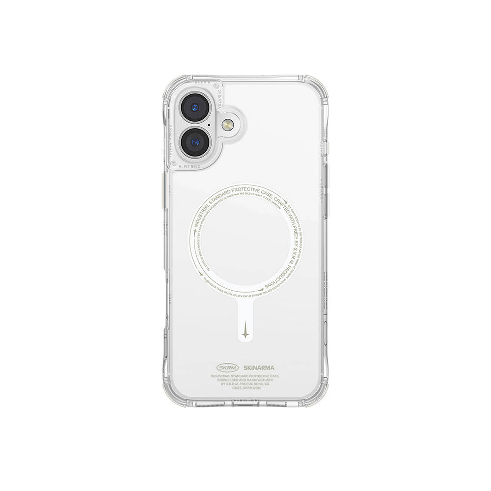 Apple iPhone 16 Kılıf M-safe Şarj Özellikli Şeffaf Airbag Tasarımlı Skinarma Saido Nightglow Kapak - Görsel 2