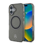 Apple iPhone 16 Kılıf Mercedes Benz Orjinal Lisanslı M-safe Şarj Özellikli Saydam Yüzey Silver Ring Kapak