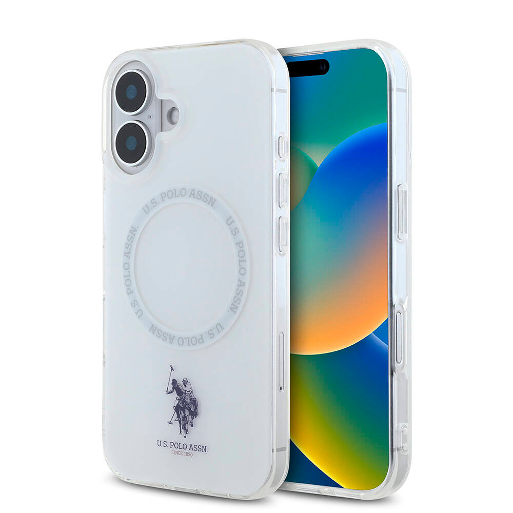 Apple iPhone 16 Kılıf U.S. Polo Assn. Orjinal Lisanslı M-safe Şarj Özellikli IML Double Horse Logolu Ring Kapak - Görsel 2