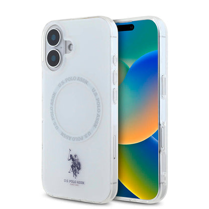 Apple iPhone 16 Kılıf U.S. Polo Assn. Orjinal Lisanslı M-safe Şarj Özellikli IML Double Horse Logolu Ring Kapak - Görsel 2