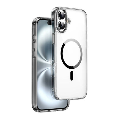 Apple iPhone 16 Kılıf Wiwu MCC-101 iShield Pro Serisi M-safe Şarj Özellikli Crystal Sert PC Kapak