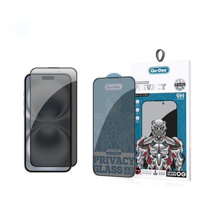 Apple iPhone 16 Plus Go Des 9D Full Cover Privacy Temperli Cam Ekran Koruyucu - Görsel 2