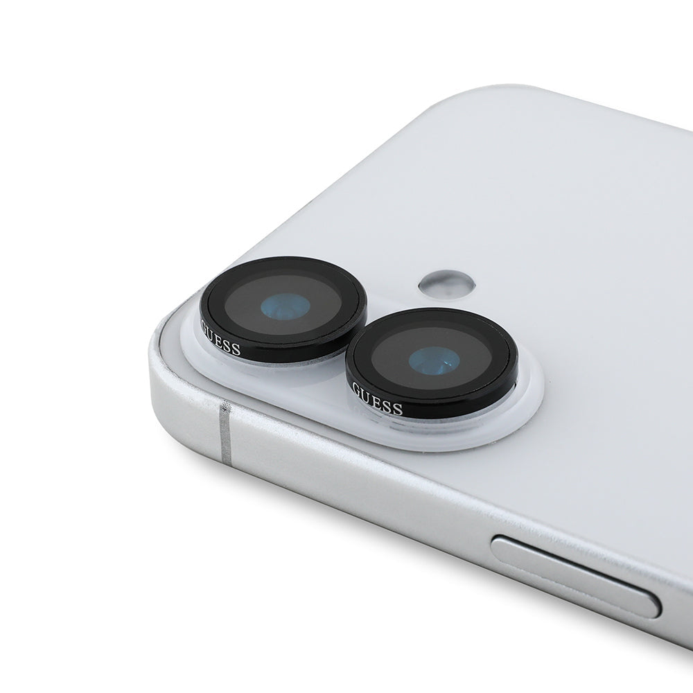 Apple iPhone 16 Plus Guess Orjinal Lisanslı Metal Kamera Lens Koruyucu - Görsel 2