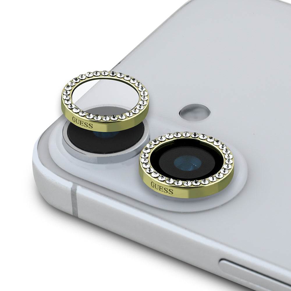 Apple iPhone 16 Plus Guess Orjinal Lisanslı Rhinestone Taşlı Lens Koruyucu - Görsel 2
