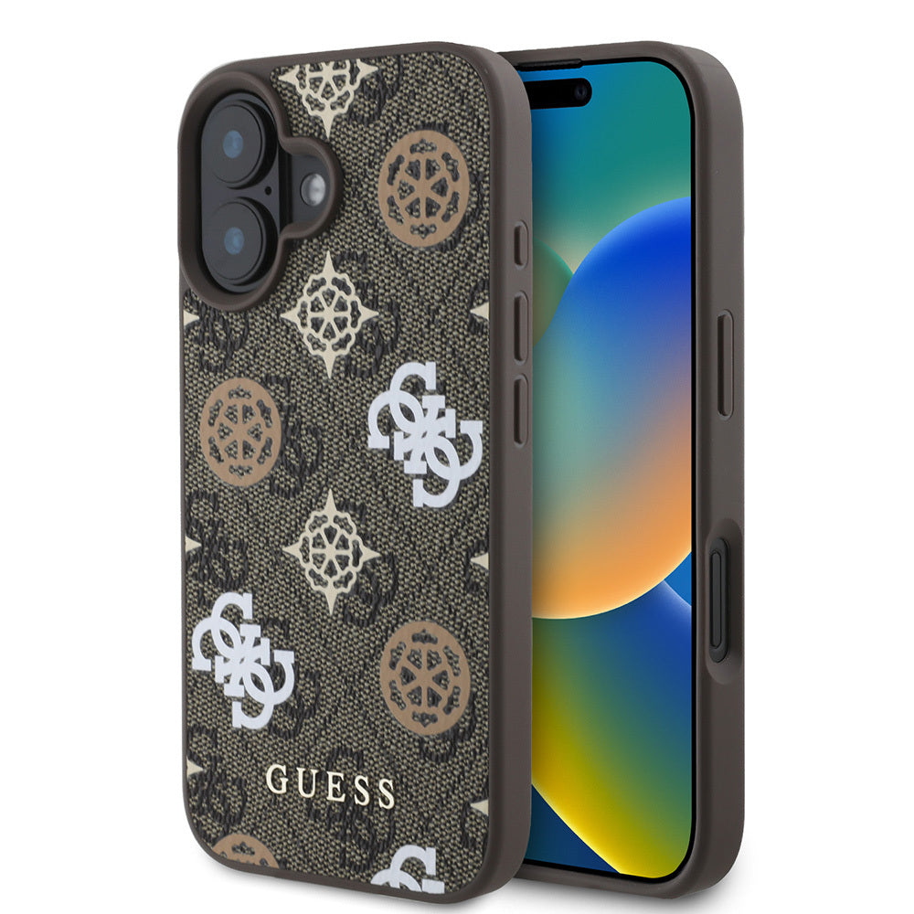Apple iPhone 16 Plus Kılıf Guess Orjinal Lisanslı M-safe Şarj Özellikli 4G Desenli Yazı Logolu Peony Kapak - Görsel 4