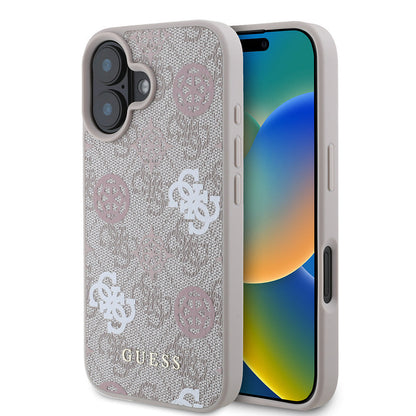 Apple iPhone 16 Plus Kılıf Guess Orjinal Lisanslı M-safe Şarj Özellikli 4G Desenli Yazı Logolu Peony Kapak - Görsel 3