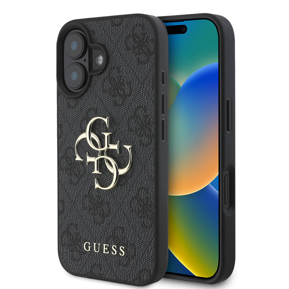 Apple iPhone 16 Plus Kılıf Guess Orjinal Lisanslı PU Deri 4G Desenli Metal Büyük 4G ve Yazı Logolu Kapak - Görsel 2