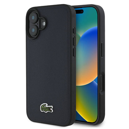 Apple iPhone 16 Plus Kılıf Lacoste Orjinal Lisanslı PU Pike Desenli Arka Yüzey İkonik Timsah Dokuma Logolu Kapak - Görsel 5