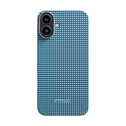 Apple iPhone 16 Plus Kılıf M-safe Şarj Özellikli Aramid Fiber Pitaka Ultra-Slim Classic Serisi Ocean Blue Kapak - Görsel 2