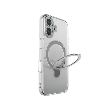 Apple iPhone 16 Plus Kılıf M-safe Şarj Özellikli Raptic Air Stand Serisi Buzlu Transparan Tasarımlı Standlı Kapak - Görsel 2