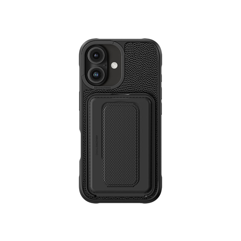 Apple iPhone 16 Plus Kılıf M-safe Şarj Özellikli Standlı Kartlıklı Set Amazinghing Glamour Luxe Serisi Kapak - Görsel 2