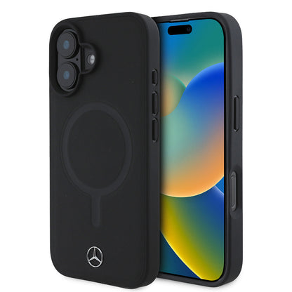 Apple iPhone 16 Plus Kılıf Mercedes Benz M-safe Şarj Özellikli Yumuşak Deri Orjinal Lisanslı Kapak - Görsel 2