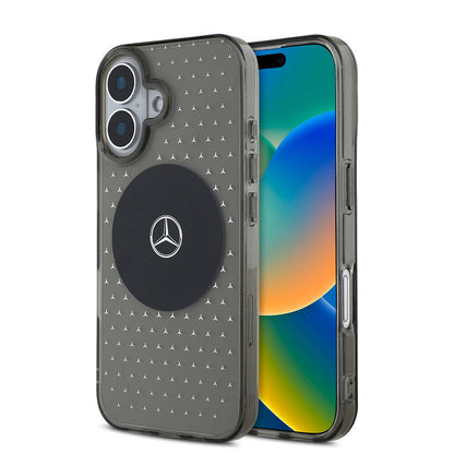 Apple iPhone 16 Plus Kılıf Mercedes Benz Orjinal Lisanslı M-safe Şarj Özellikli Yıldız Desenli Transparan Kapak