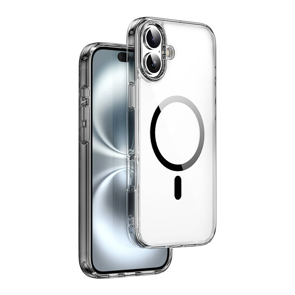 Apple iPhone 16 Plus Kılıf Wiwu MCC-101 iShield Pro Serisi M-safe Şarj Özellikli Crystal Sert PC Kapak