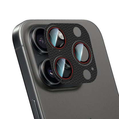 Apple iPhone 16 Pro CaseWorld Karbon Fiber Serisi Anti Reflective Ultra Clear Full Kamera Lens Koruyucu - Görsel 3