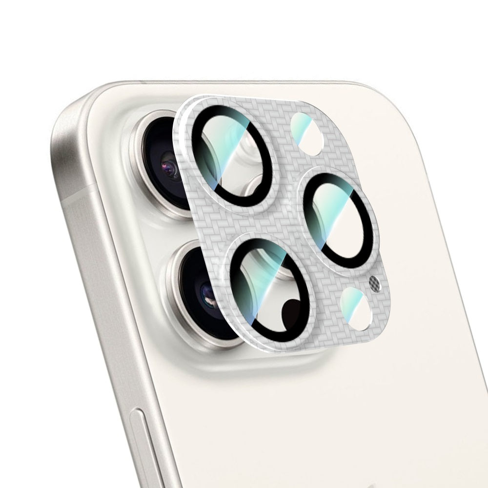 Apple iPhone 16 Pro CaseWorld Karbon Fiber Serisi Anti Reflective Ultra Clear Full Kamera Lens Koruyucu - Görsel 2