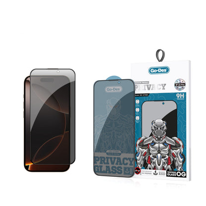 Apple iPhone 16 Pro Go Des 9D Full Cover Privacy Temperli Cam Ekran Koruyucu - Görsel 2