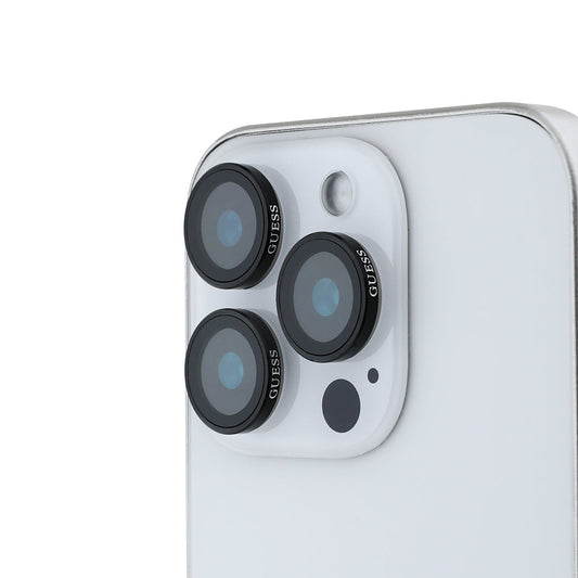 Apple iPhone 16 Pro Guess Orjinal Lisanslı Metal Kamera Lens Koruyucu