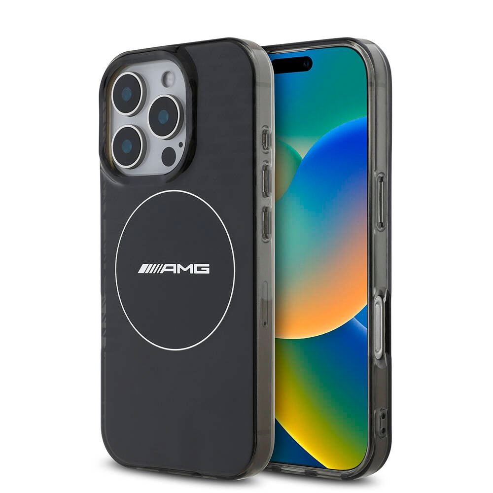Apple iPhone 16 Pro Kılıf AMG Orjinal Lisanslı M-safe Şarj Özellikli IML Baskı Logolu Smoked Kapak - Görsel 2