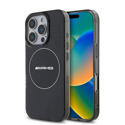Apple iPhone 16 Pro Kılıf AMG Orjinal Lisanslı M-safe Şarj Özellikli IML Baskı Logolu Smoked Kapak - Görsel 2