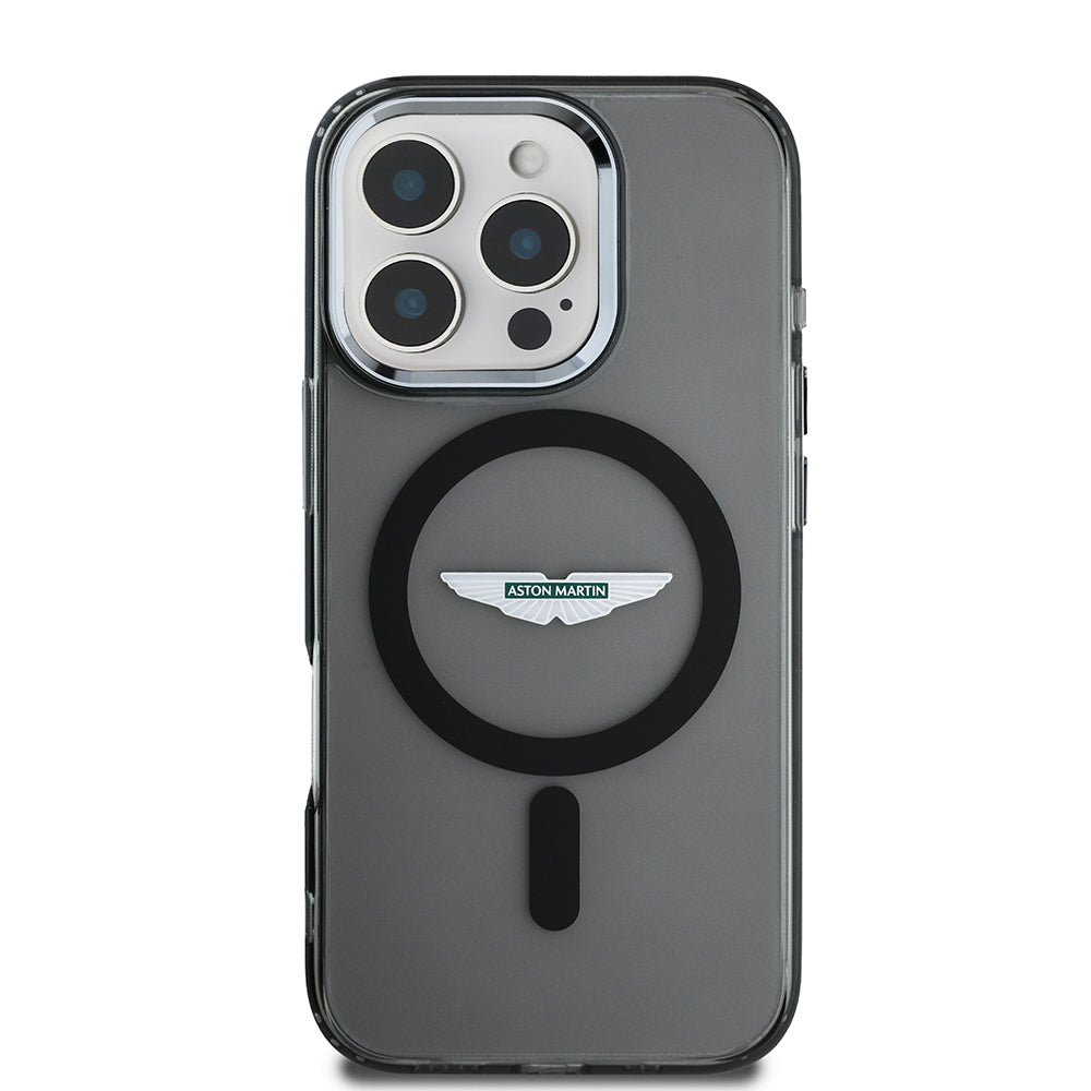 Apple iPhone 16 Pro Kılıf Aston Martin Orjinal Lisanslı M-safe Şarj Özellikli IML Baskı Logolu Buzlu Kapak - Görsel 2