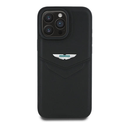 Apple iPhone 16 Pro Kılıf Aston Martin Orjinal Lisanslı Victory Dizayn PU Deri Metal Logolu Kapak - Görsel 2