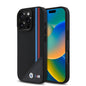 Apple iPhone 16 Pro Kılıf BMW Orjinal Lisanslı M-safe Şarj Özellikli M Logolu Üç Çizgili Dikiş Detaylı Meshed Tricolor Stripes Kapak