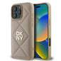 Apple iPhone 16 Pro Kılıf DKNY Orjinal Lisanslı Kapitone Tasarımlı Metal Logolu Deri Kapak