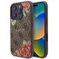 Apple iPhone 16 Pro Kılıf Guess Orjinal Lisanslı M-safe Şarj Özellikli Gül Baskılı 4G Desenli Yazı Logolu Kapak