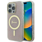 Apple iPhone 16 Pro Kılıf Guess Orjinal Lisanslı M-safe Şarj Özellikli Yazı Logolu 4G Desenli Kapak
