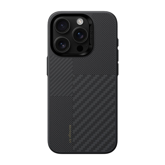 Apple iPhone 16 Pro Kılıf Karbon Fiber M-safe Şarj Özellikli Kamera Kontrol Butonlu Benks Hybrid ArmorPro Montage Kevlar Kapak
