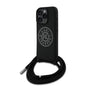 Apple iPhone 16 Pro Kılıf Karl Lagerfeld Orjinal Lisanslı Askı İpli Taşlı KL Yazılı Crossbody Cord Kapak