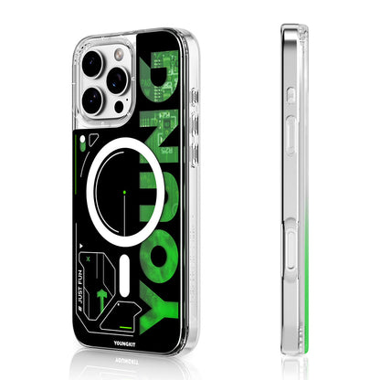 Apple iPhone 16 Pro Kılıf M-safe Şarj Özellikli Airbagli Çift Katmanlı Youngkit Future Streamer Serisi Kapak - Görsel 4