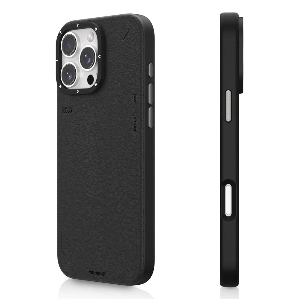 Apple iPhone 16 Pro Kılıf M-safe Şarj Özellikli Basit Mat Deri Desenli Youngkit Tech Fashion Serisi Kapak - Görsel 3