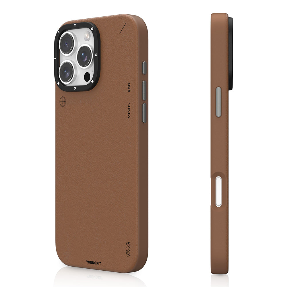 Apple iPhone 16 Pro Kılıf M-safe Şarj Özellikli Basit Mat Deri Desenli Youngkit Tech Fashion Serisi Kapak - Görsel 4