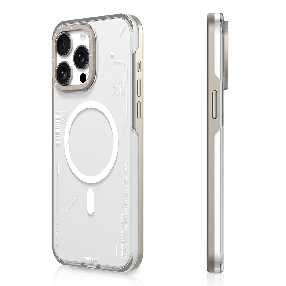 Apple iPhone 16 Pro Kılıf M-safe Şarj Özellikli Çıkarılabilir Arka Yüzeyli Youngkit Mecha Kapak - Görsel 2