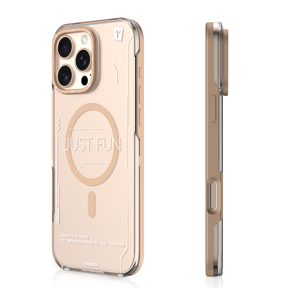 Apple iPhone 16 Pro Kılıf M-safe Şarj Özellikli Çıkarılabilir Arka Yüzeyli Youngkit Mecha Kapak - Görsel 4