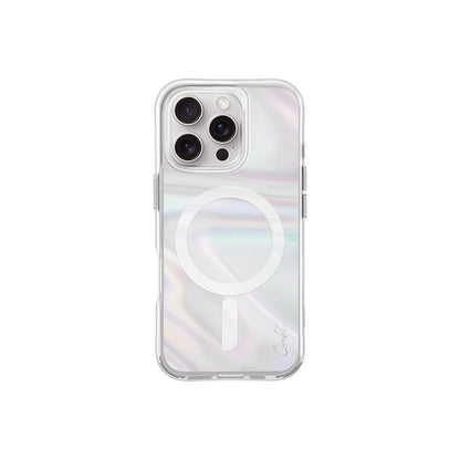 Apple iPhone 16 Pro Kılıf M-safe Şarj Özellikli Holografik Şeffaf Arka Yüzey Coehl Savon Kapak - Görsel 2