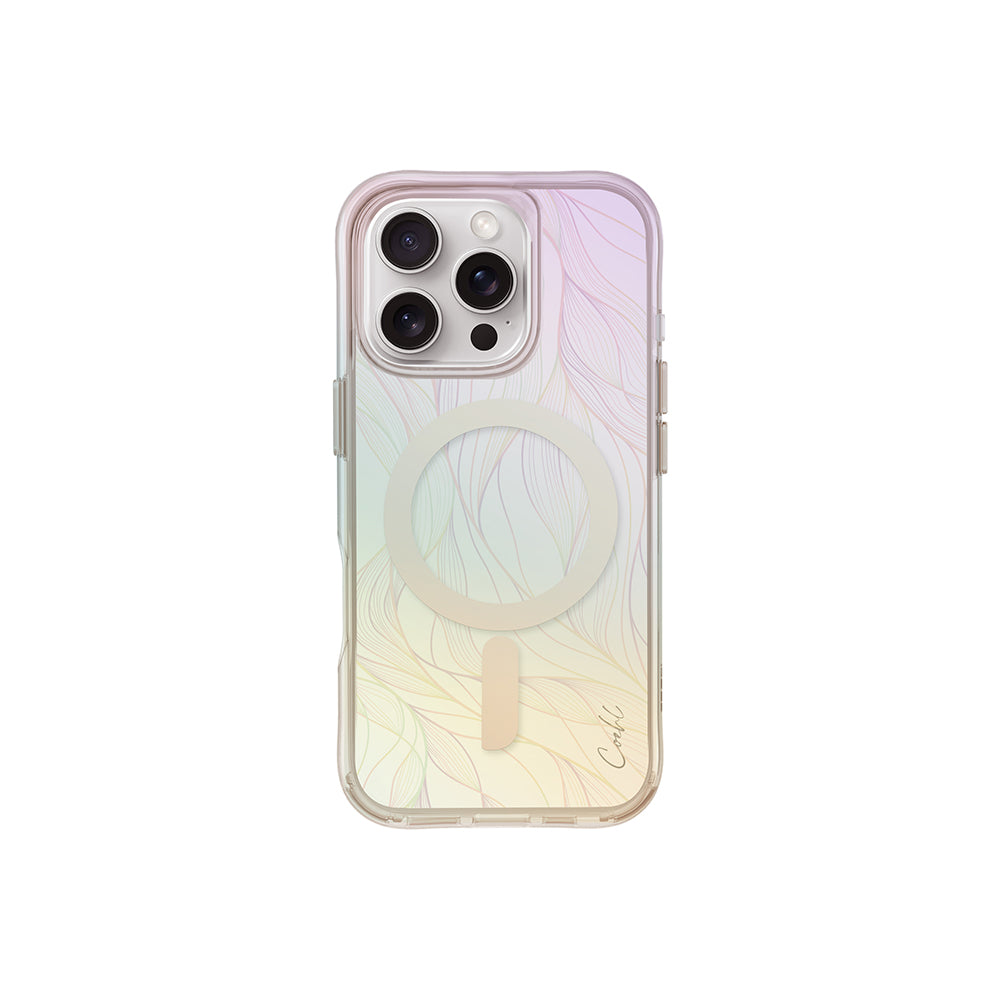 Apple iPhone 16 Pro Kılıf M-safe Şarj Özellikli Holografik Şeffaf Arka Yüzey Coehl Willow Kapak - Görsel 2