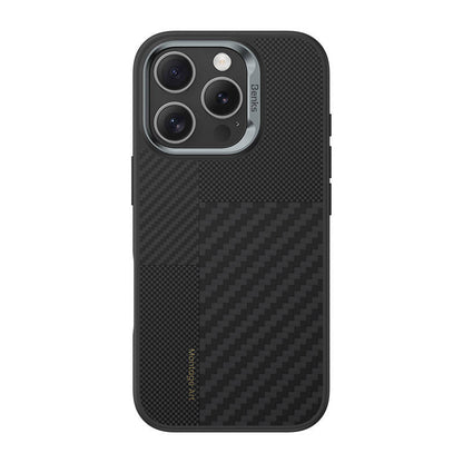 Apple iPhone 16 Pro Kılıf M-safe Şarj Özellikli Karbon Fiber Benks Montage Hybrid ArmorPro Kevlar Kapak