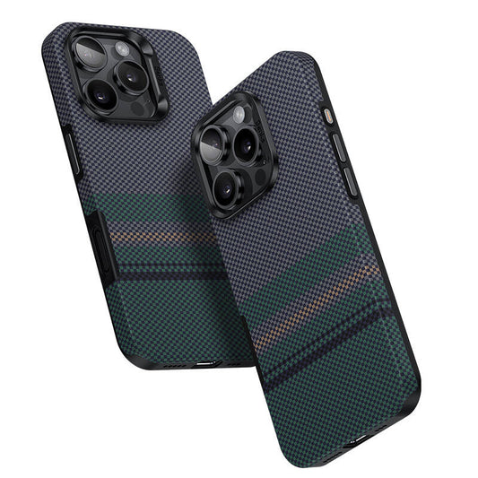 Apple iPhone 16 Pro Kılıf M-safe Şarj Özellikli Karbon Fiber Tasarımlı Benks Aurora ArmorPro Kevlar Kapak