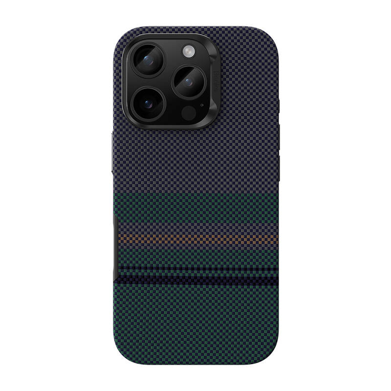 Apple iPhone 16 Pro Kılıf M-safe Şarj Özellikli Karbon Fiber Tasarımlı Benks Aurora ArmorPro Kevlar Kapak - Görsel 2