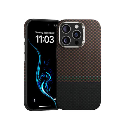 Apple iPhone 16 Pro Kılıf M-safe Şarj Özellikli Karbon Fiber Tasarımlı Benks Prestige ArmorPro Kevlar Kapak - Görsel 2