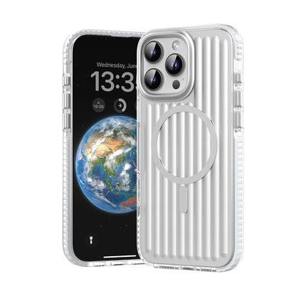 Apple iPhone 16 Pro Kılıf M-safe Şarj Özellikli Oyuklu Tasarım Mutural Bumpy Clear Kapak - Görsel 2